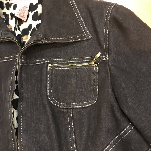 Bandolino jacket with Leopard Print Lining Sz 12 - Picture 2 of 7